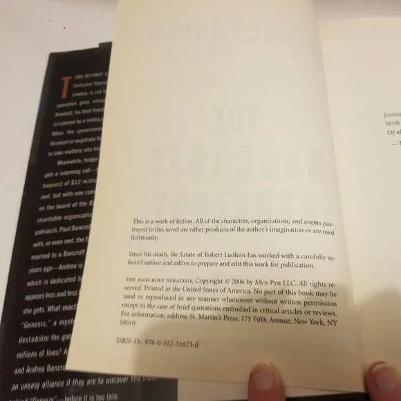 Hardcover of Robert Ludlum's The Bancroft Strategy - Picture 4 of 4